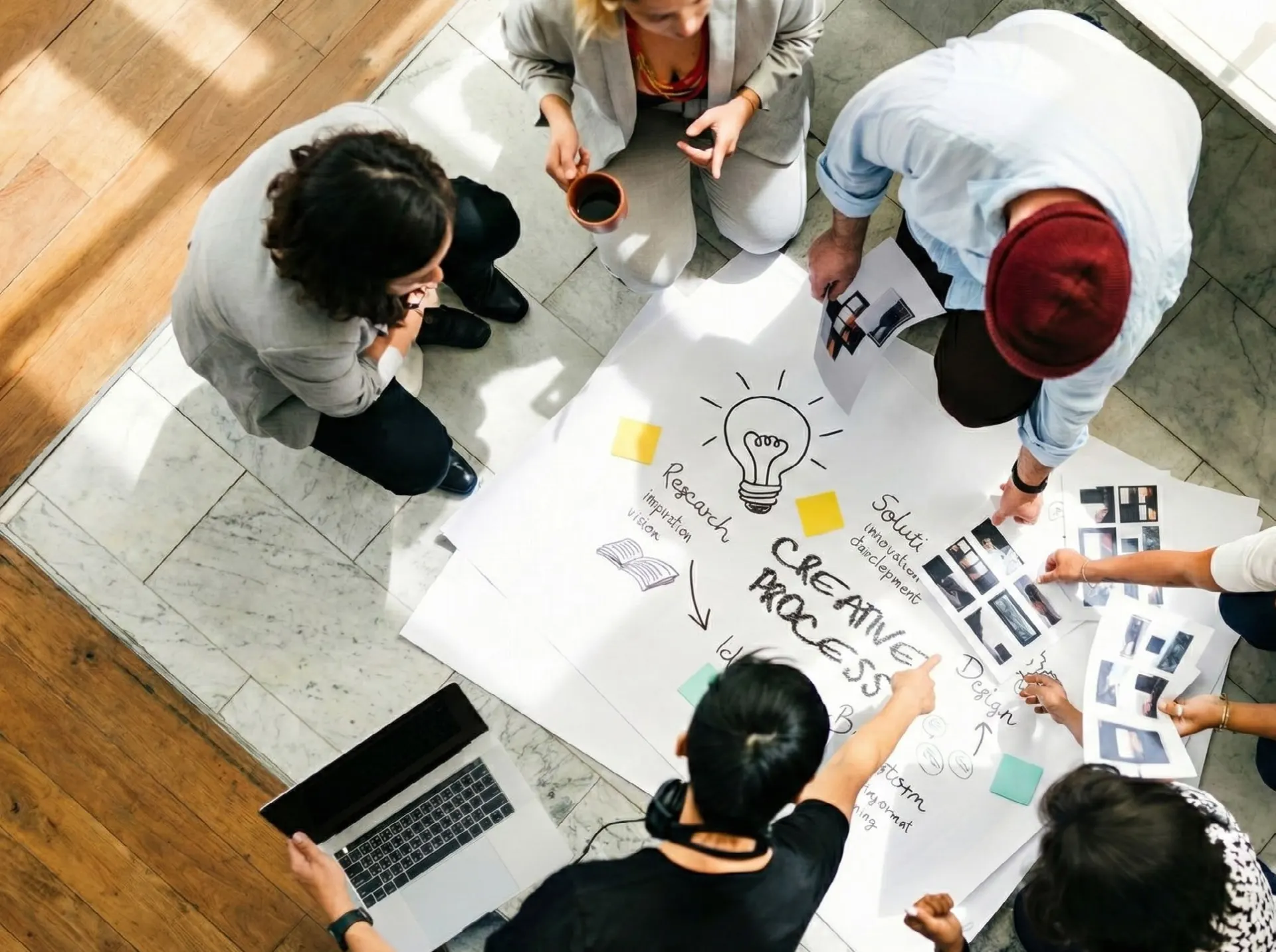 Team al lavoro su un processo creativo